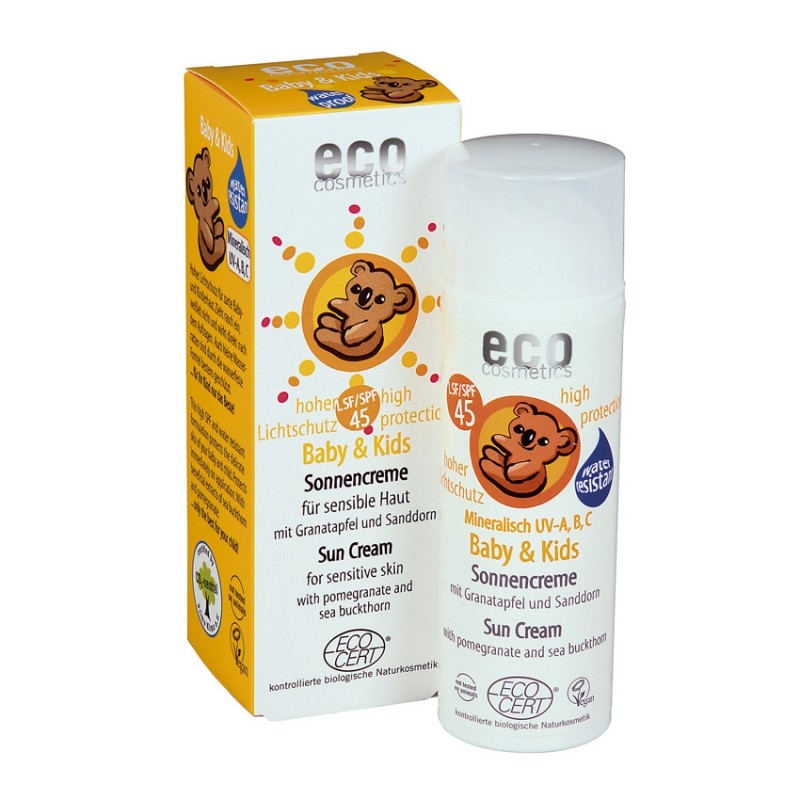 Crema bio protectie solara minerala bebe si copii FPS45 - Eco Cosmetics 