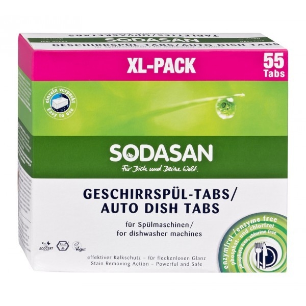 Tablete ecologice pentru masina de spalat vase, 55 buc XL PACK - Sodasan 