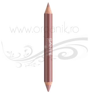 Ruj creion duo contur si stralucire, Nude Look 01 - SANTE NATURKOSMETIK